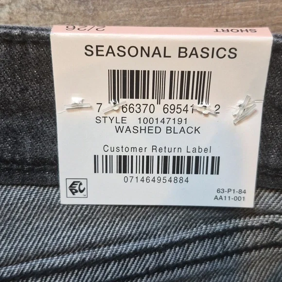 INC Denim Black Distressed High Rise Embroidery Detail Denim Jean Shorts, Size 2 - Picture 16 of 16